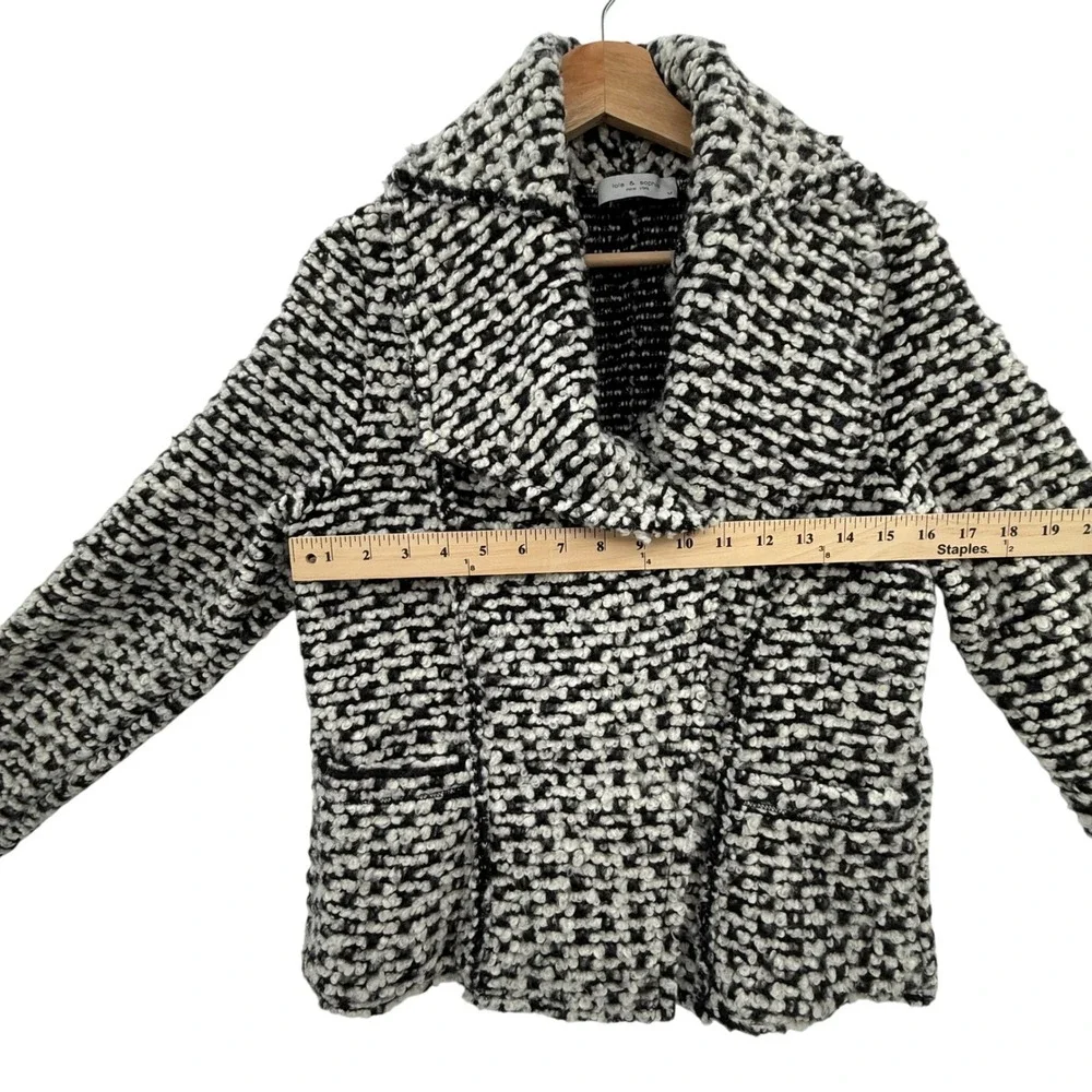 Lola and Sophie Blazer Black White Medium Viscose Boucle‎ Career Wear